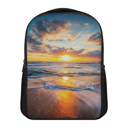 Sunrise Wave Print Casual Backpack