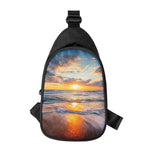 Sunrise Wave Print Chest Bag