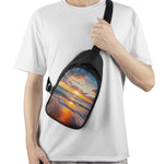 Sunrise Wave Print Chest Bag