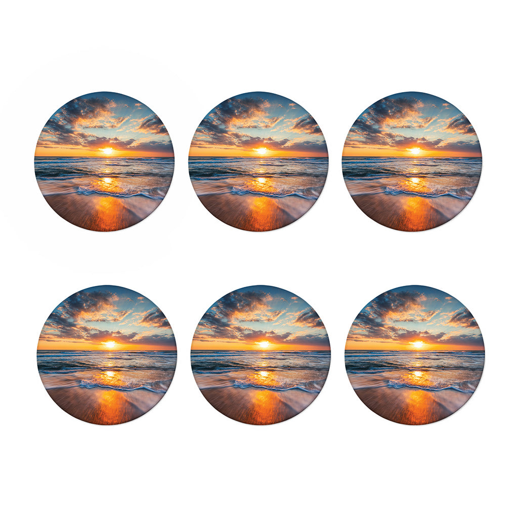 Sunrise Wave Print Coaster Set