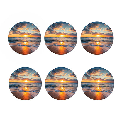 Sunrise Wave Print Coaster Set