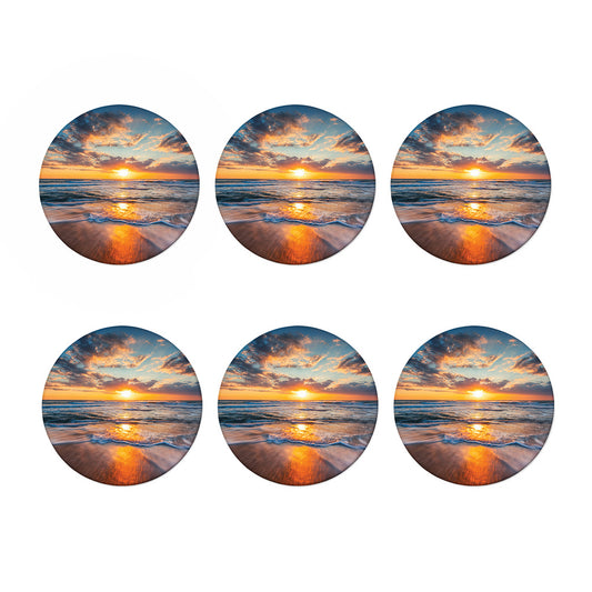 Sunrise Wave Print Coaster Set