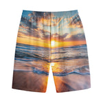 Sunrise Wave Print Cotton Shorts