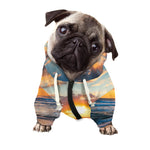 Sunrise Wave Print Dog Zip Up Hoodie