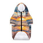 Sunrise Wave Print Dog Zip Up Hoodie
