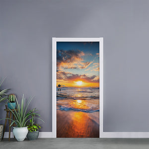 Sunrise Wave Print Door Sticker