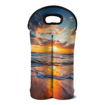 Sunrise Wave Print Double Neoprene Wine Tote