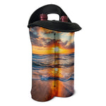 Sunrise Wave Print Double Neoprene Wine Tote