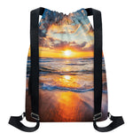 Sunrise Wave Print Drawstring Backpack