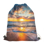 Sunrise Wave Print Drawstring Bag