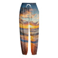 Sunrise Wave Print Fleece Lined Knit Pants