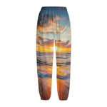 Sunrise Wave Print Fleece Lined Knit Pants
