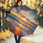 Sunrise Wave Print Foldable Umbrella