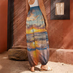 Sunrise Wave Print Harem Pants
