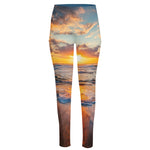 Sunrise Wave Print High-Waisted Pocket Leggings