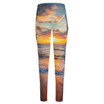 Sunrise Wave Print High-Waisted Pocket Leggings