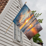 Sunrise Wave Print House Flag