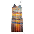 Sunrise Wave Print Jersey Midi Cami Dress