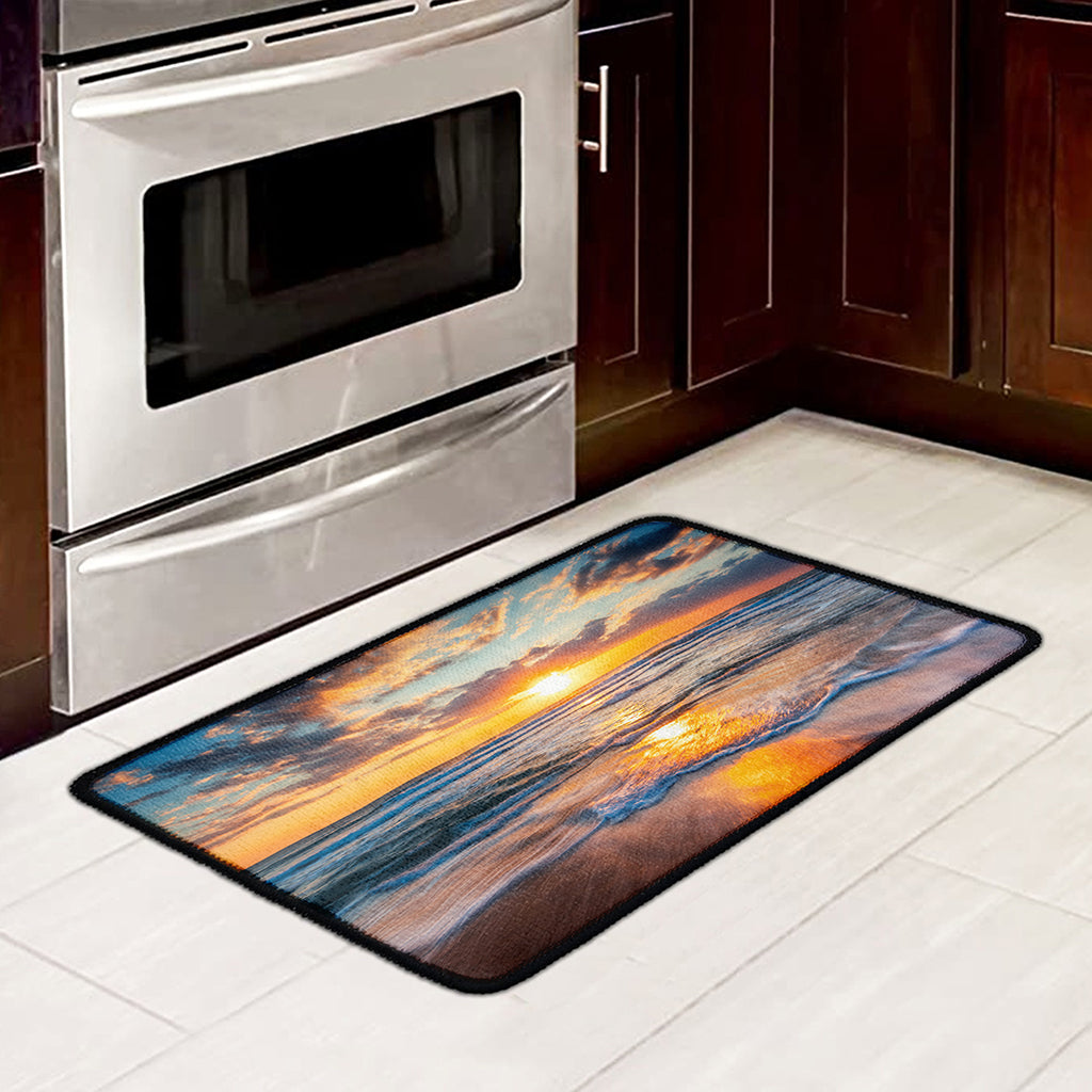 Sunrise Wave Print Kitchen Mat