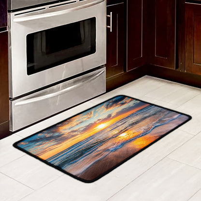 Sunrise Wave Print Kitchen Mat