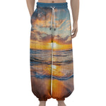 Sunrise Wave Print Lantern Pants
