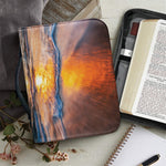 Sunrise Wave Print Leather Bible Cover