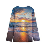 Sunrise Wave Print Long Sleeve Short Coat