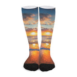 Sunrise Wave Print Long Socks