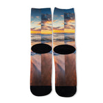 Sunrise Wave Print Long Socks