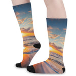 Sunrise Wave Print Long Socks