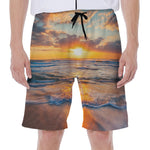 Sunrise Wave Print Men's Beach Shorts