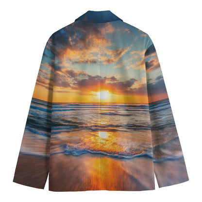 Sunrise Wave Print Men's Blazer