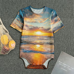Sunrise Wave Print Men's Bodysuit