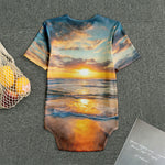 Sunrise Wave Print Men's Bodysuit