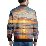 Sunrise Wave Print Men's Bomber Jacket