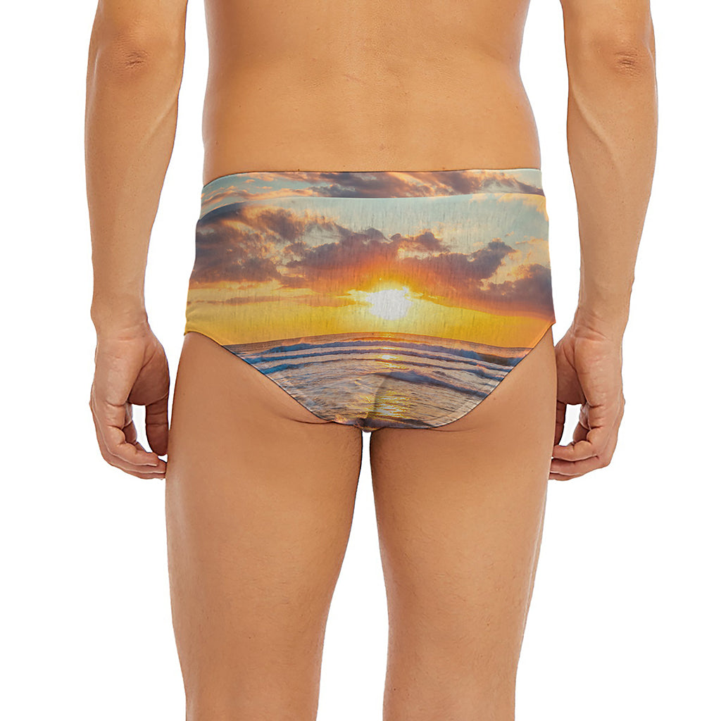 Sunrise Wave Print Men's Briefs