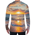 Sunrise Wave Print Men's Long Sleeve T-Shirt