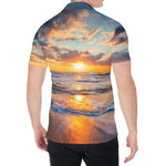 Sunrise Wave Print Men's Shirt