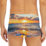 Sunrise Wave Print Men's Short Boxer Briefs