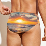 Sunrise Wave Print Men's Swim Briefs