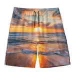 Sunrise Wave Print Men's Swim Trunks