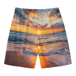Sunrise Wave Print Men's Swim Trunks