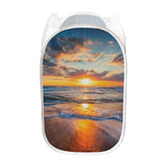 Sunrise Wave Print Mesh Laundry Hamper