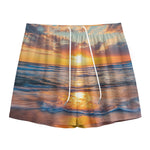 Sunrise Wave Print Mesh Shorts