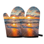 Sunrise Wave Print Oven Mitts