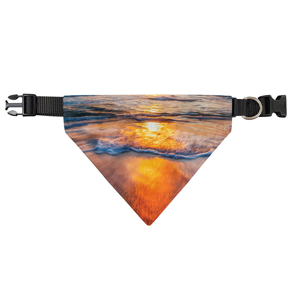 Sunrise Wave Print Over The Collar Dog Bandana