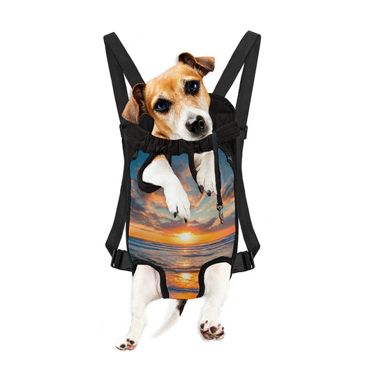Sunrise Wave Print Pet Carrier Backpack
