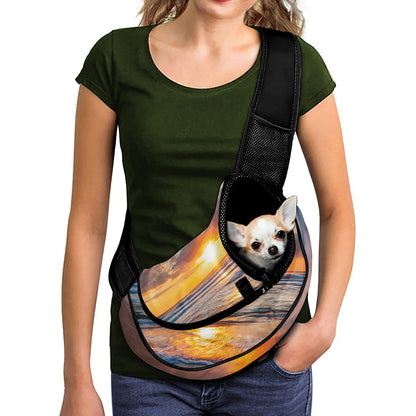 Sunrise Wave Print Pet Sling Carrier