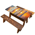 Sunrise Wave Print Picnic Table Cover