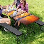 Sunrise Wave Print Picnic Table Cover